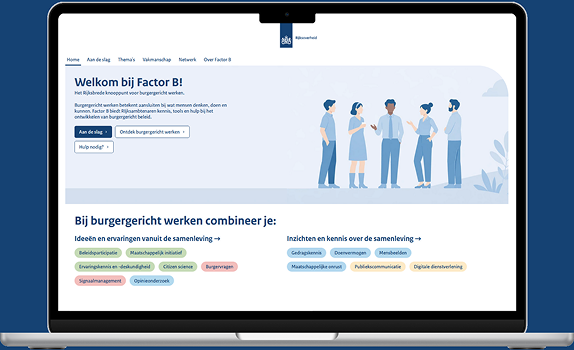 Homepagina van het Factor B platform